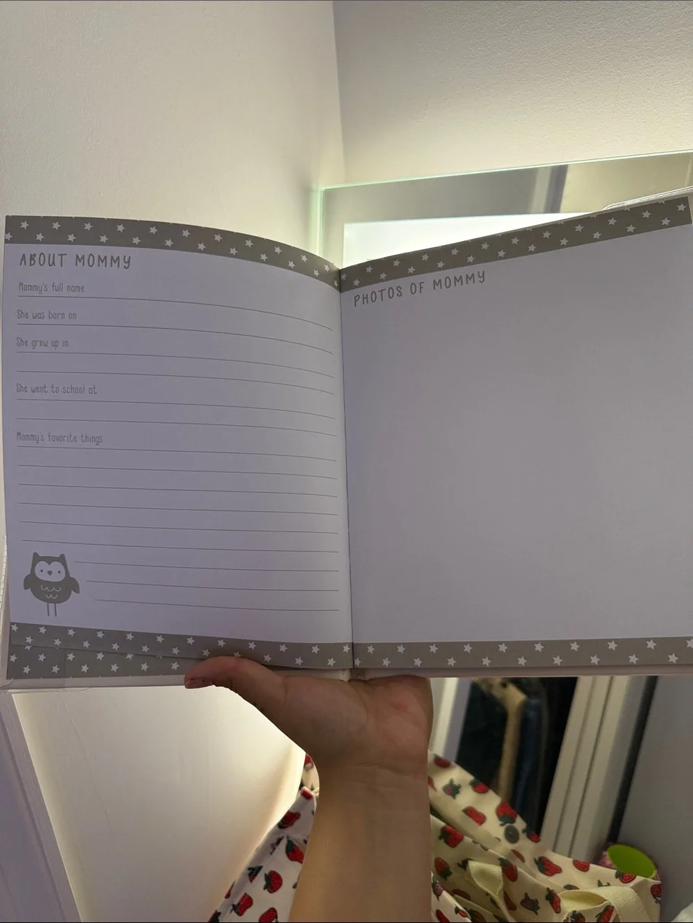 Babybook Keepsake Frame with Ink Pad - Cream with Red & Blue Rainbows